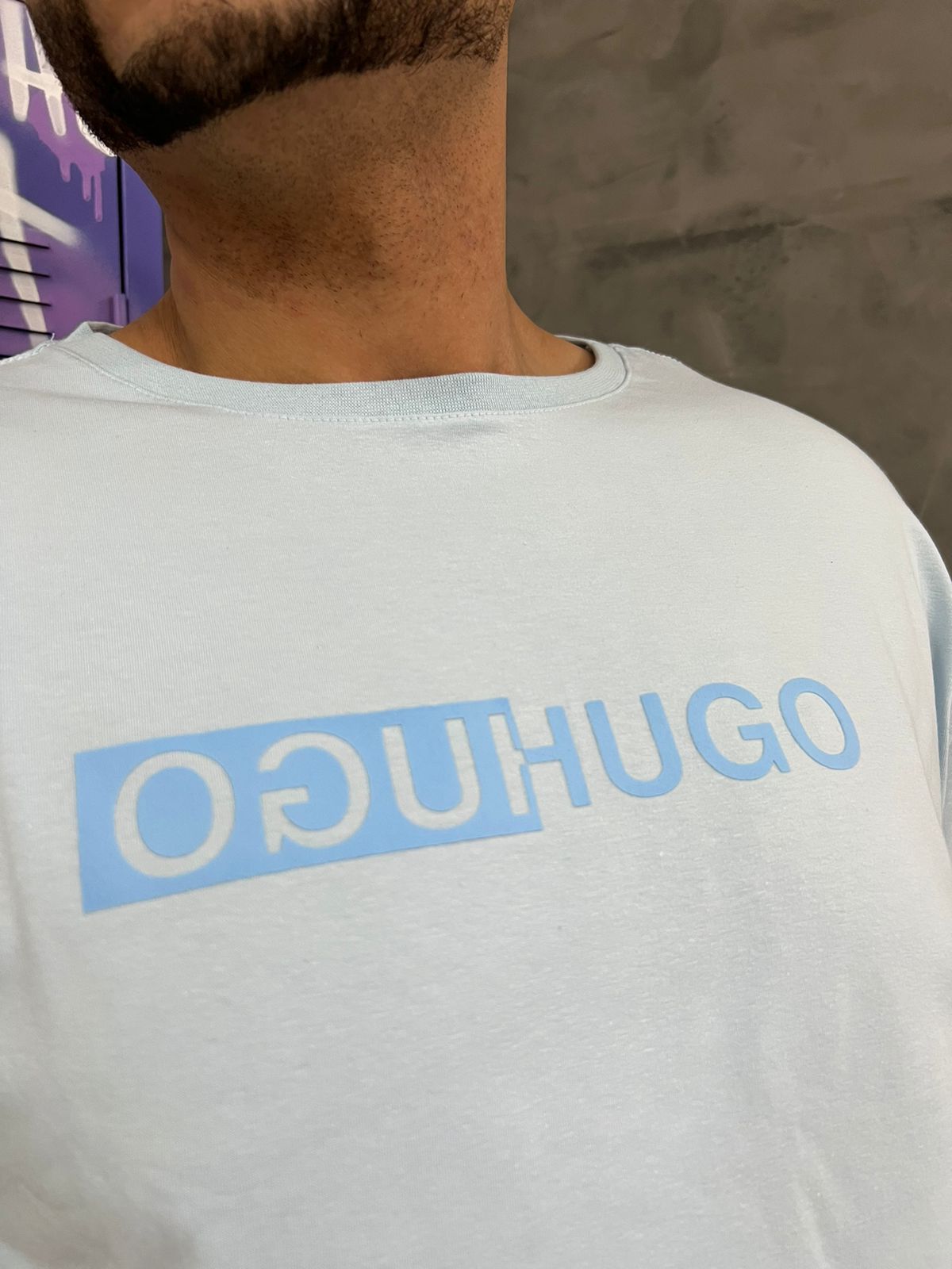 Camiseta Linha Griff Hugo Boss Azul