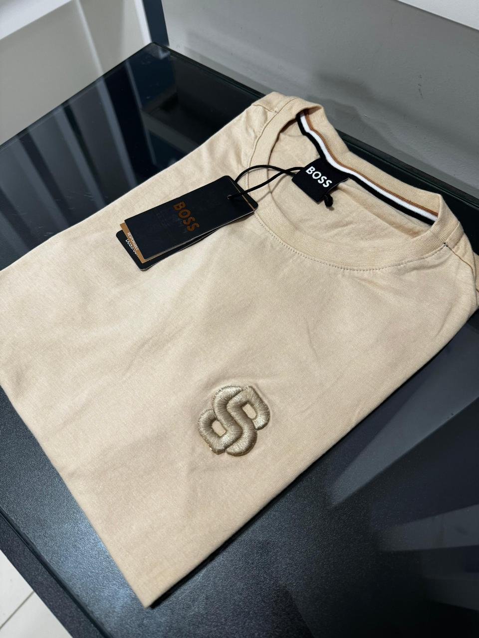 Camiseta Seda Pima Hugo Boss Bege