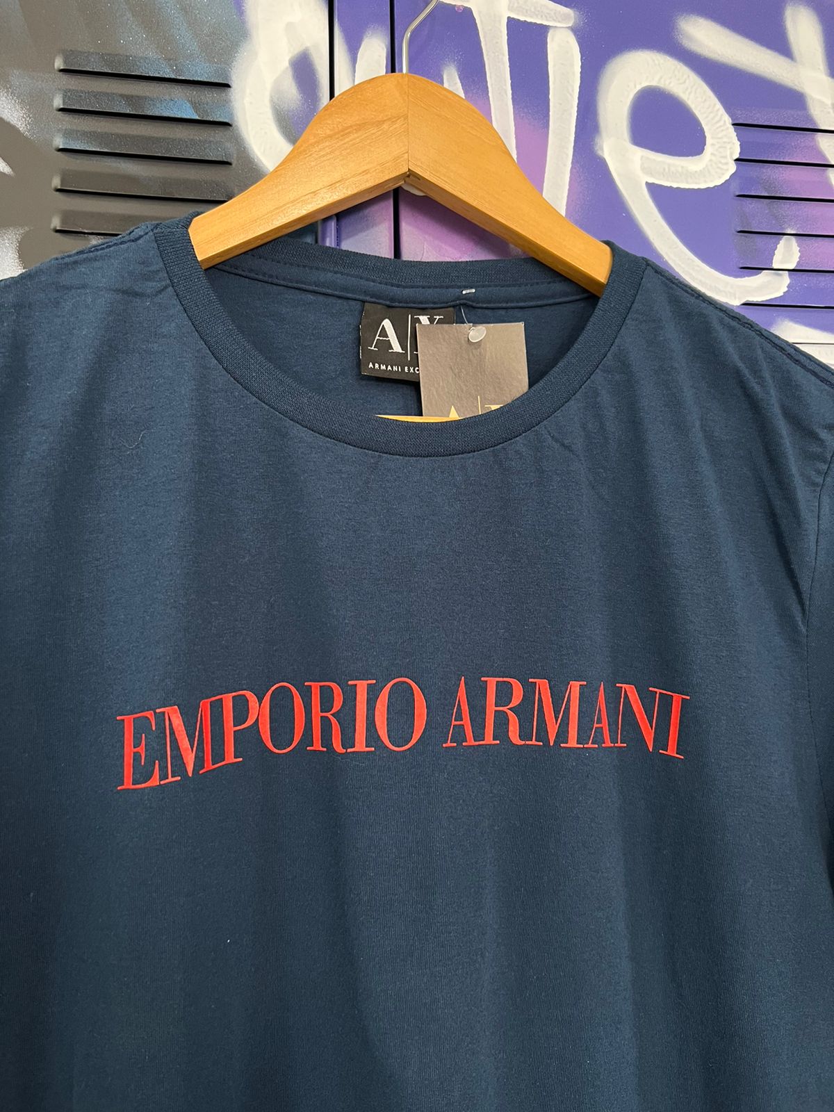 Camiseta Algodão Armani Azul