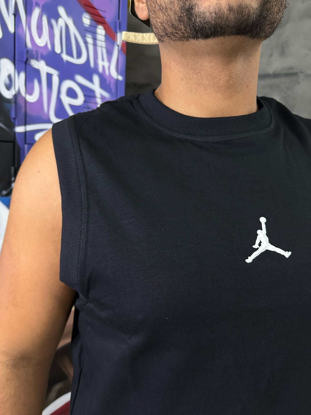 Regata Linha Malha Americana Jordan Preto