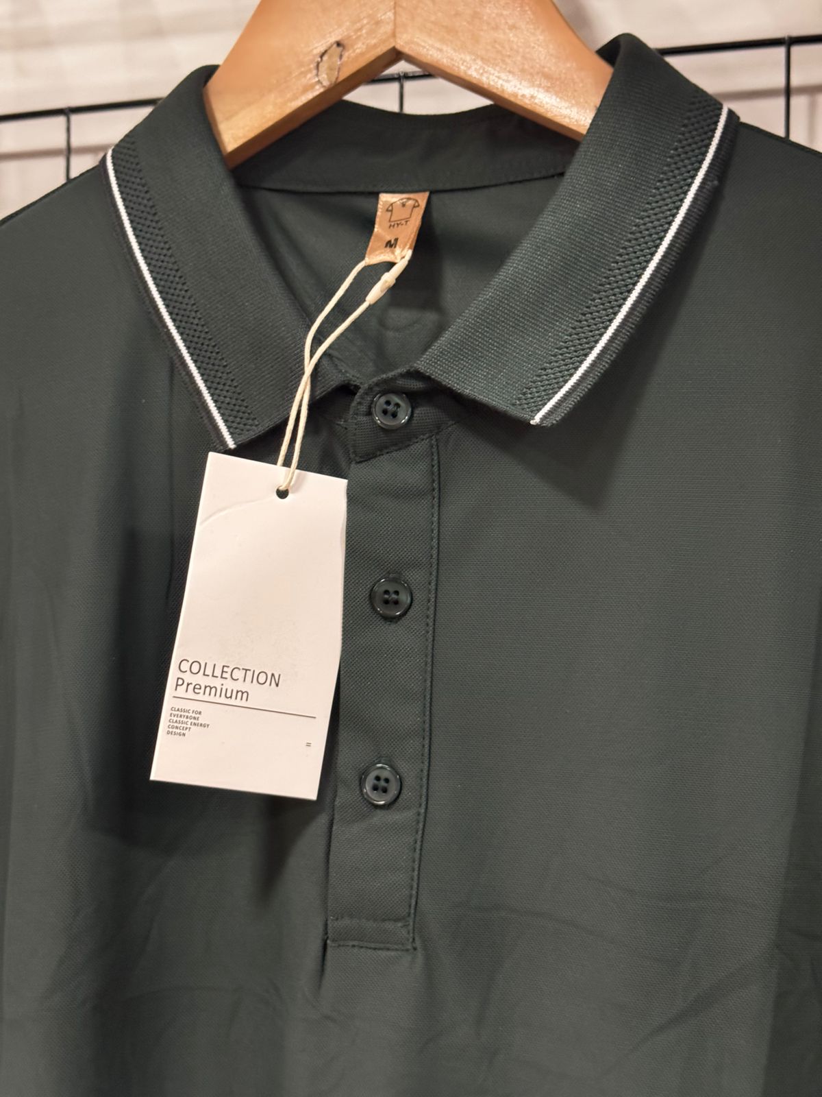 Camisa Gola polo poliamida Lisa Verde