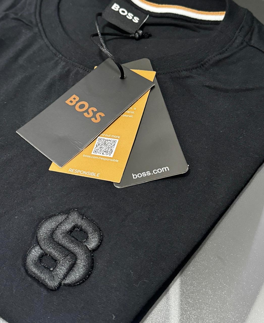 Camiseta Seda Pima Hugo Boss Preto