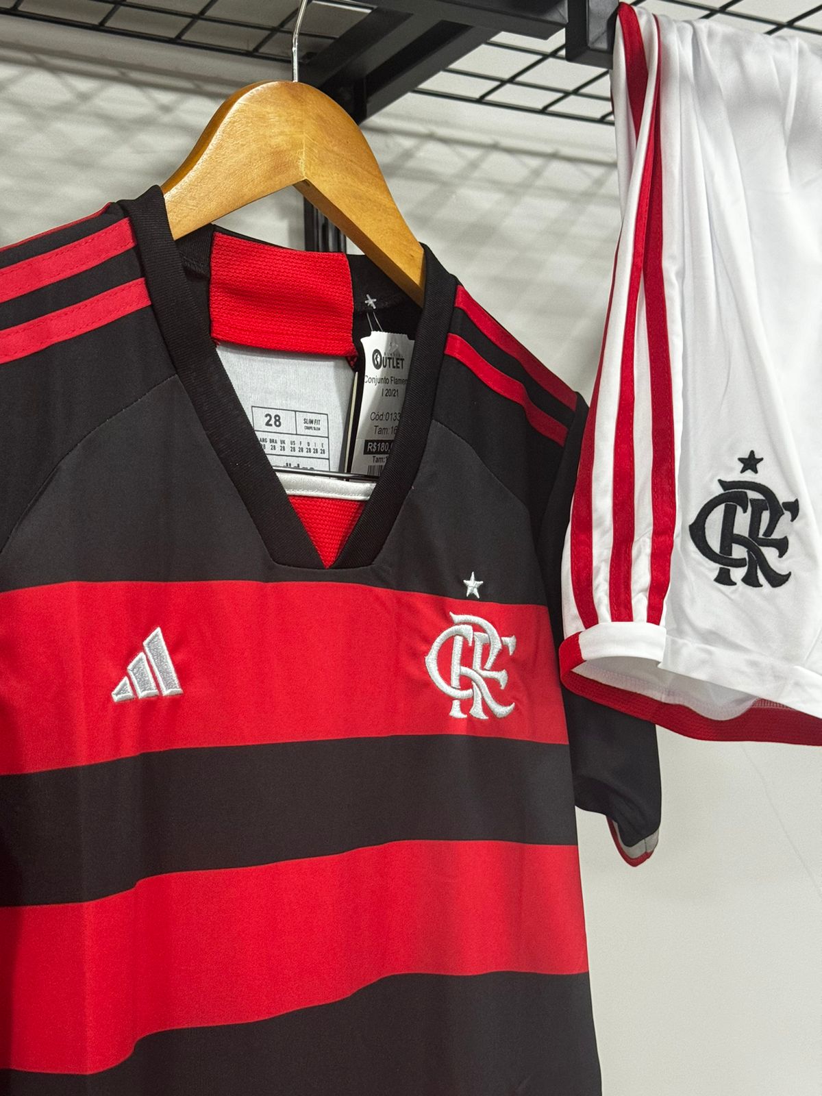 Conjunto Flamengo I 20/21 Adidas Vermelha