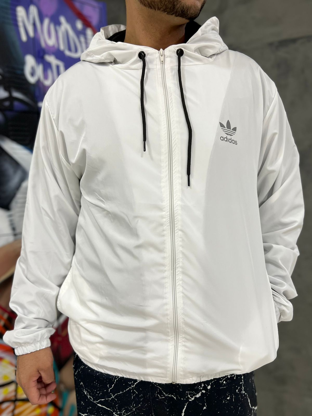 Corta Vento Adidas Branco