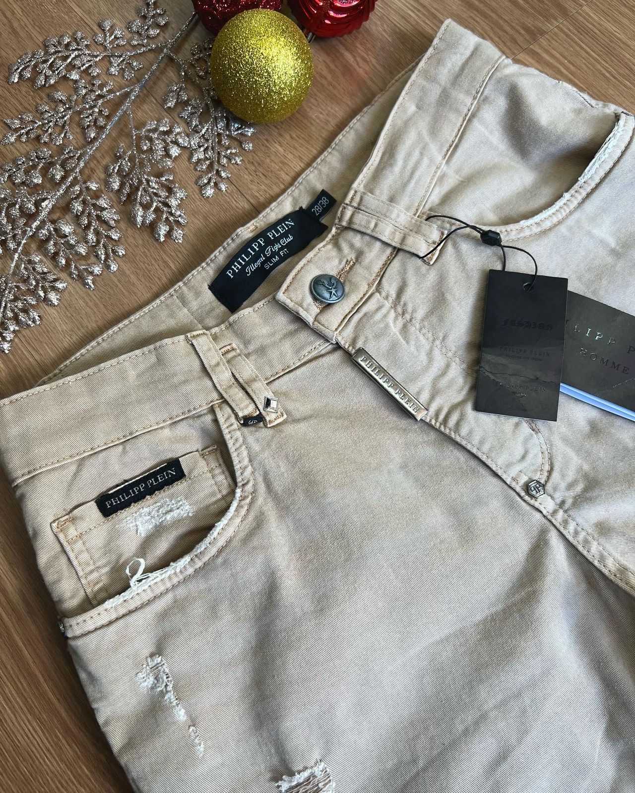 Bermuda Jeans Philipp Plein Bege