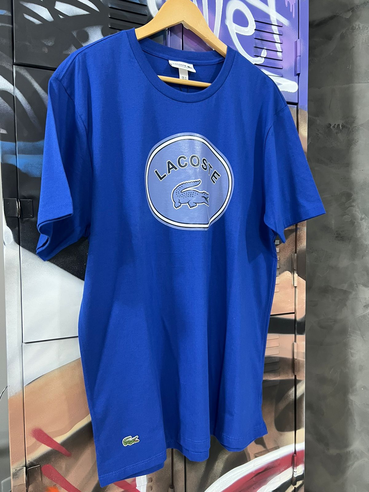 Camiseta Linha Griff Lacoste Azul