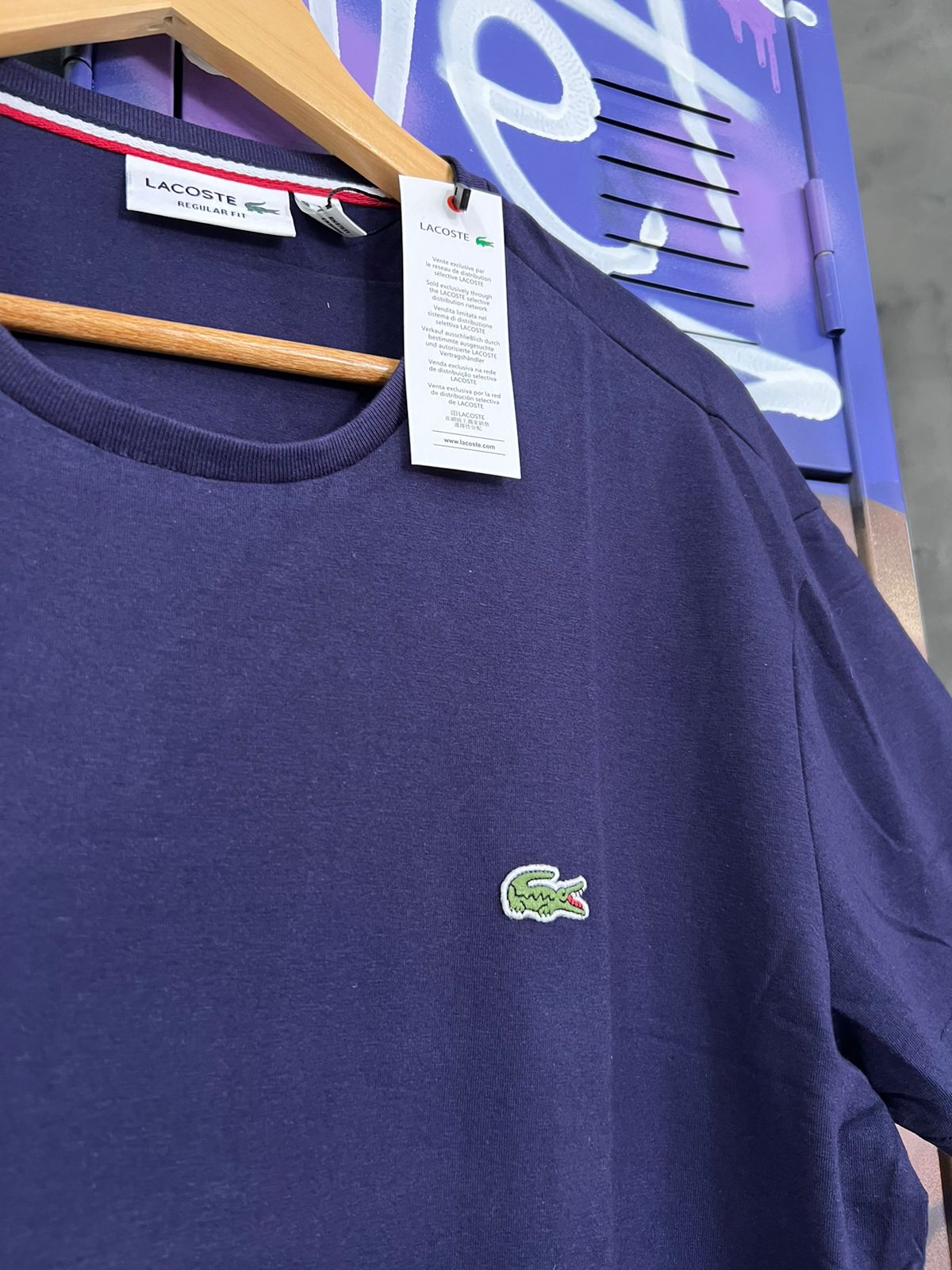 Camiseta Linha Griff Lacoste Azul