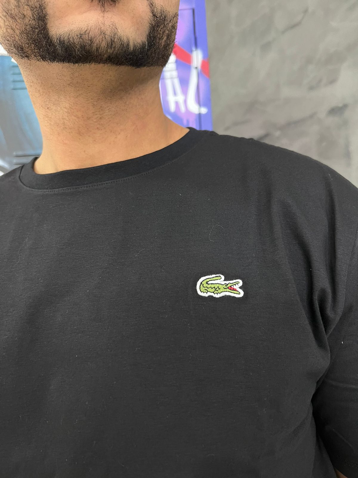 Camiseta Linha Griff Lacoste Preto