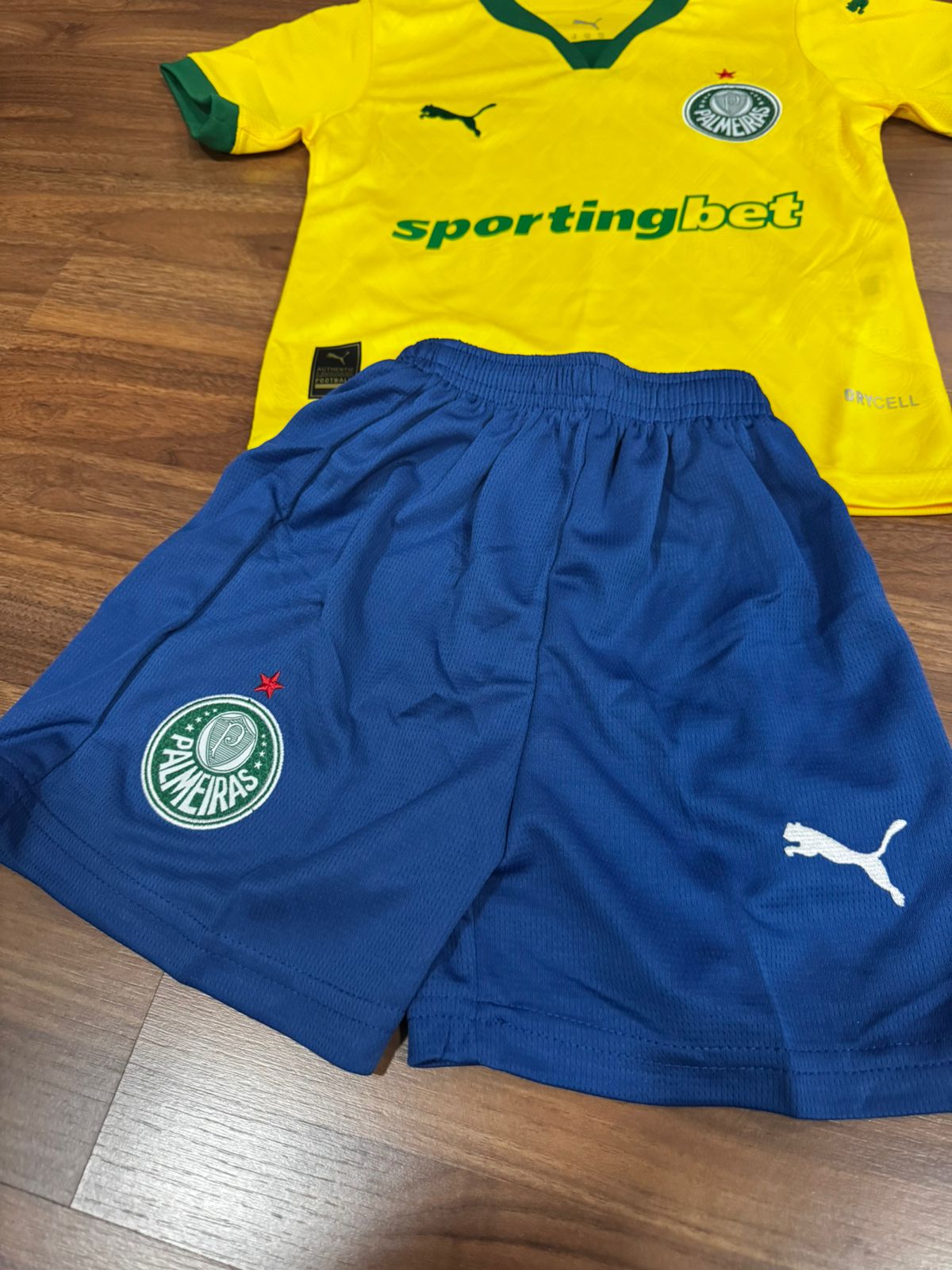 Conjunto Infantil Palmeiras III 25/26 Puma Amarelo