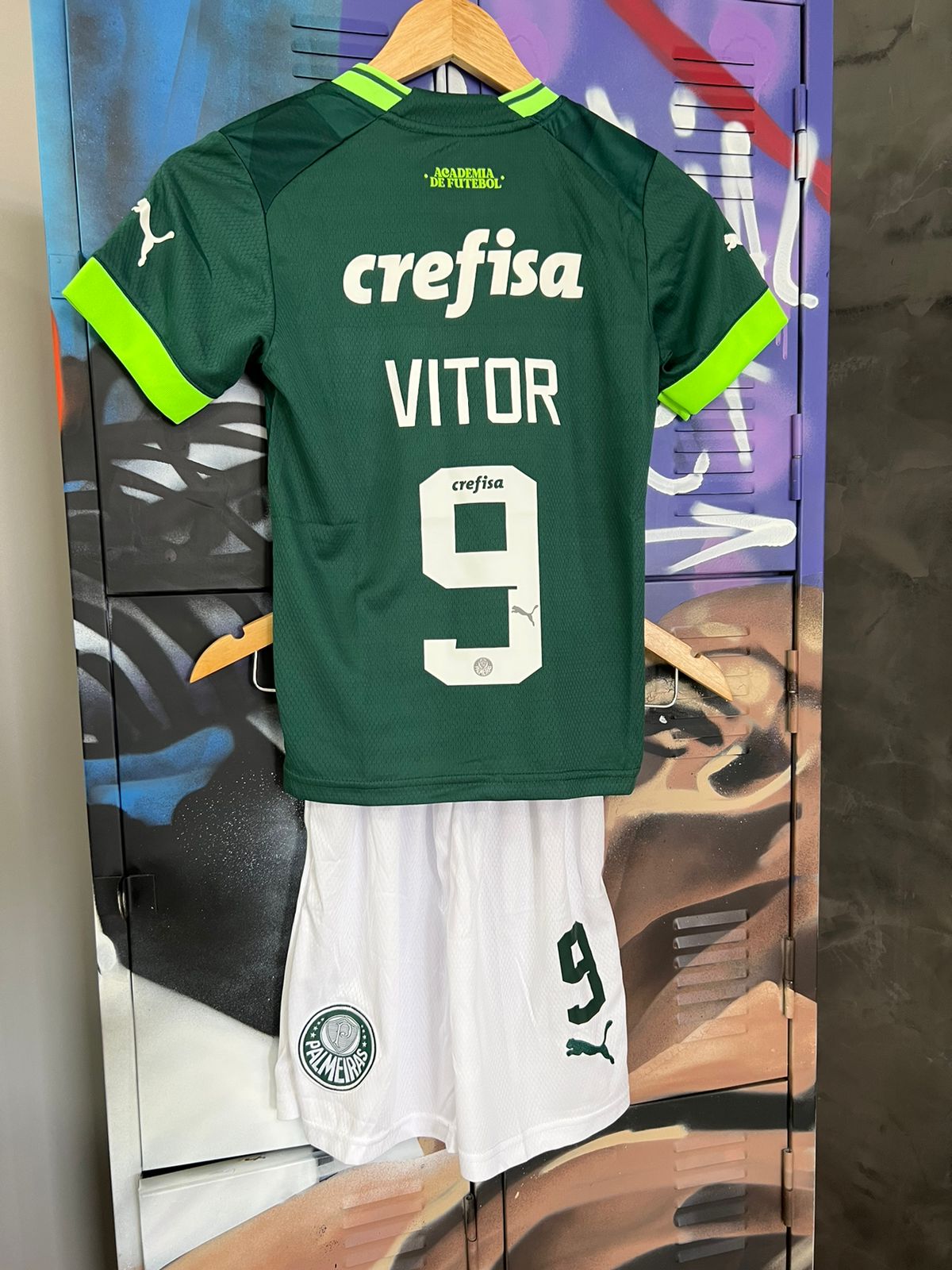 Conjunto Infantil Palmeiras Personalizado Puma Verde