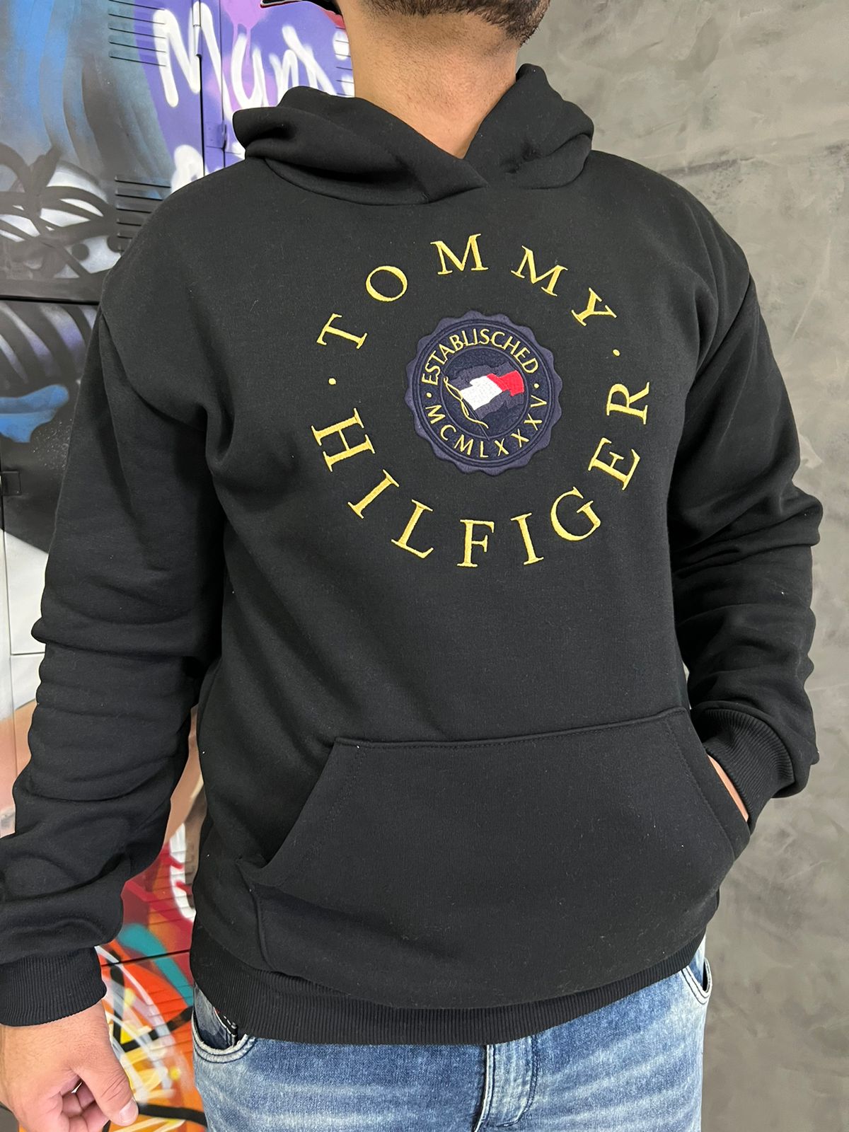 Blusa Moletom Tommy Preto