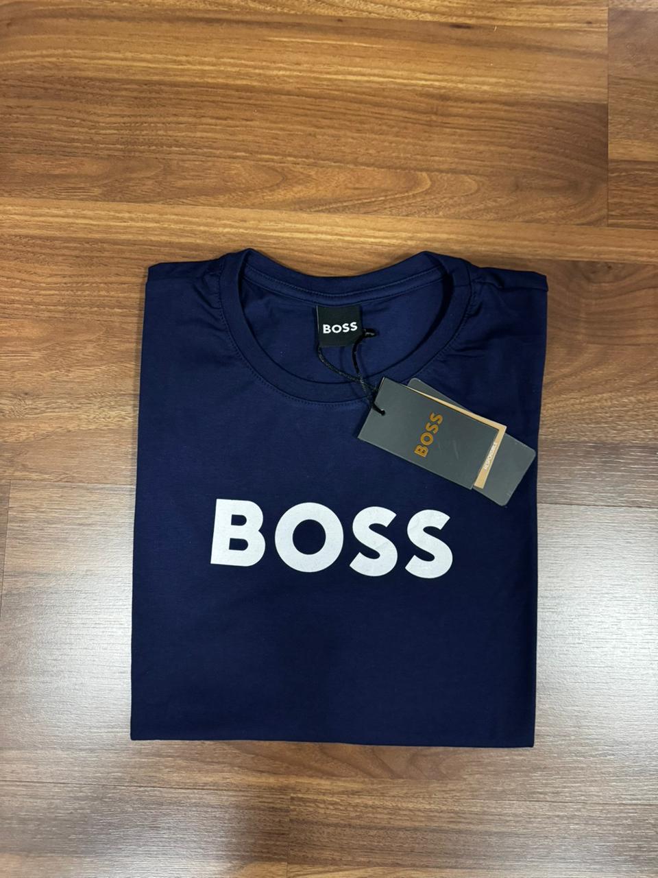 Camiseta Seda Pima Hugo Boss Azul