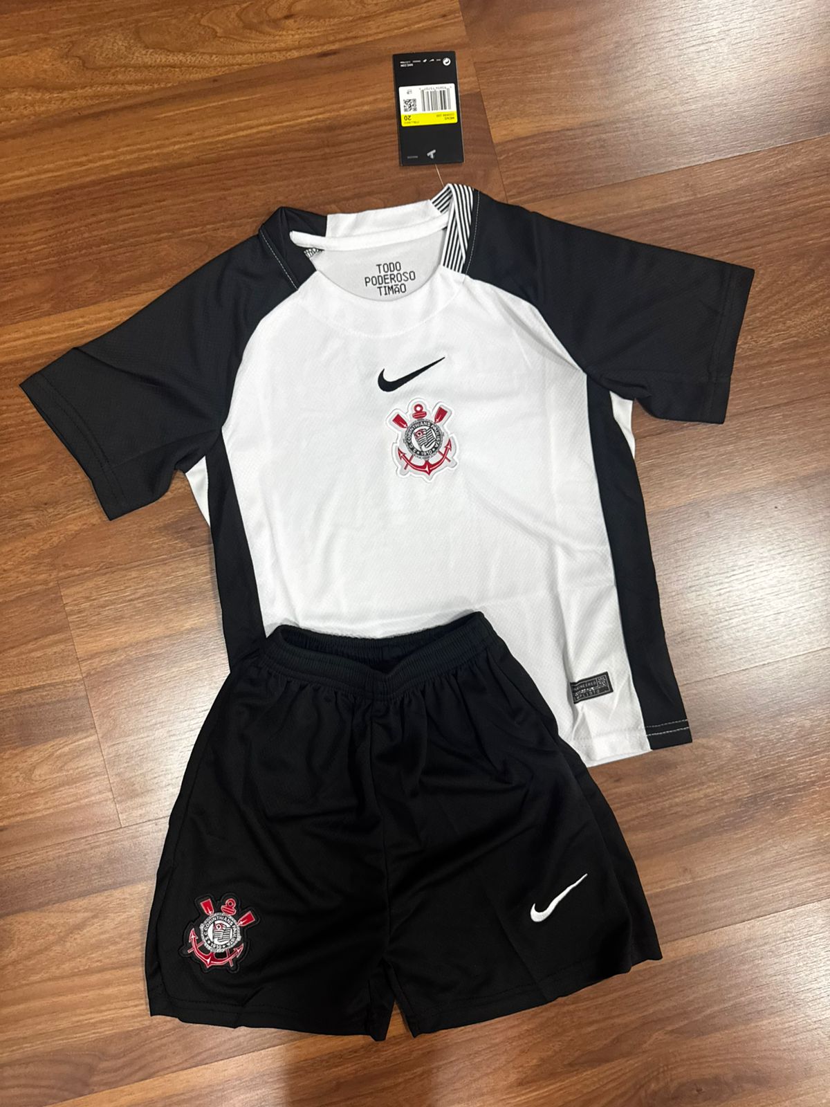 Conjunto Infantil Corinthians I 2025/26 Nike Branco