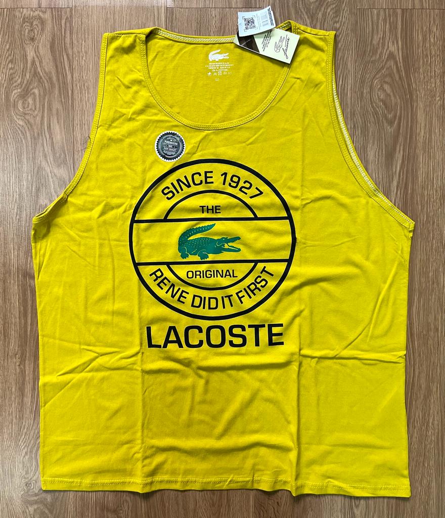 Regata plus size Lacoste Amarela