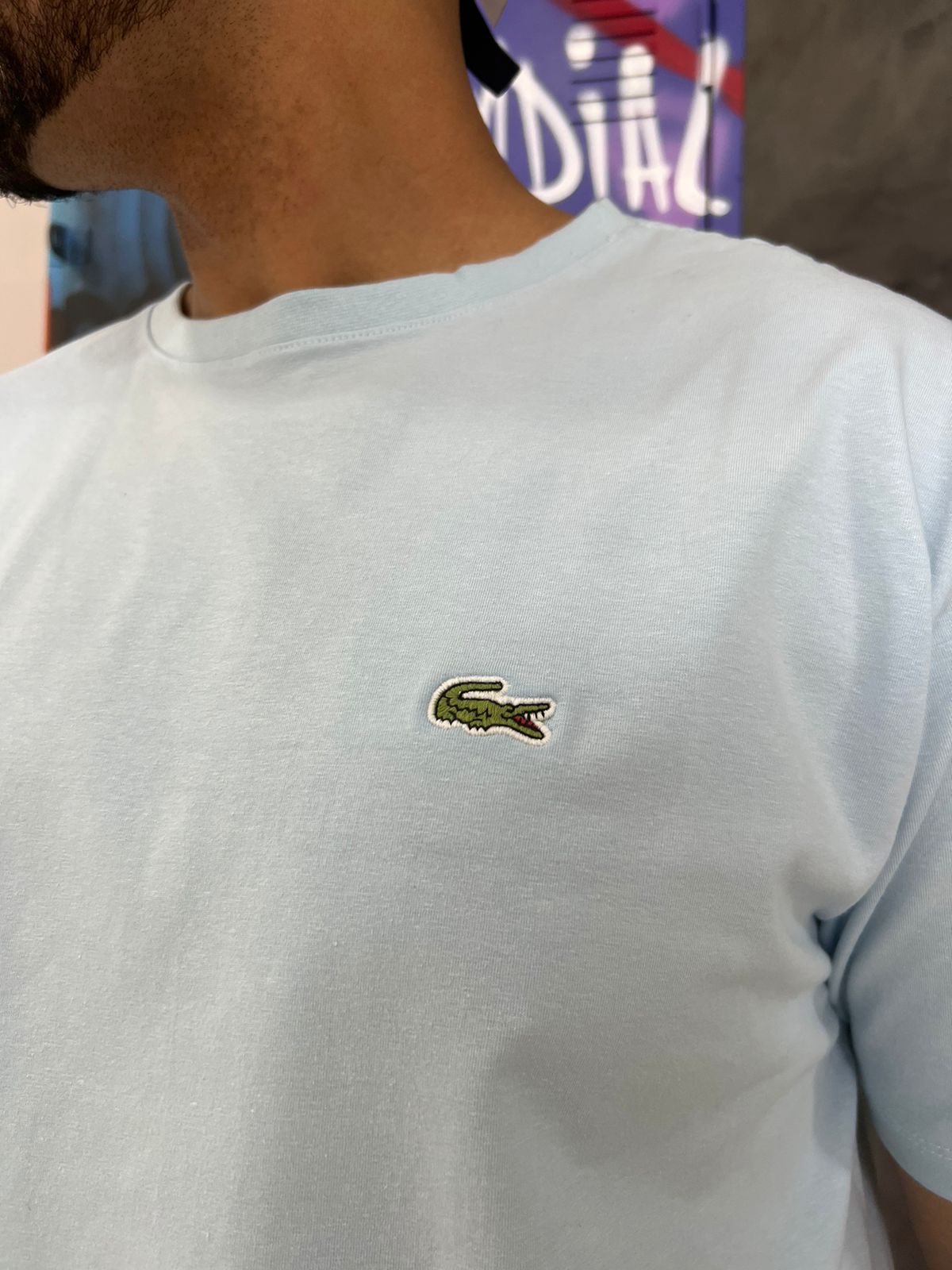 Camiseta Linha Griff Lacoste Azul