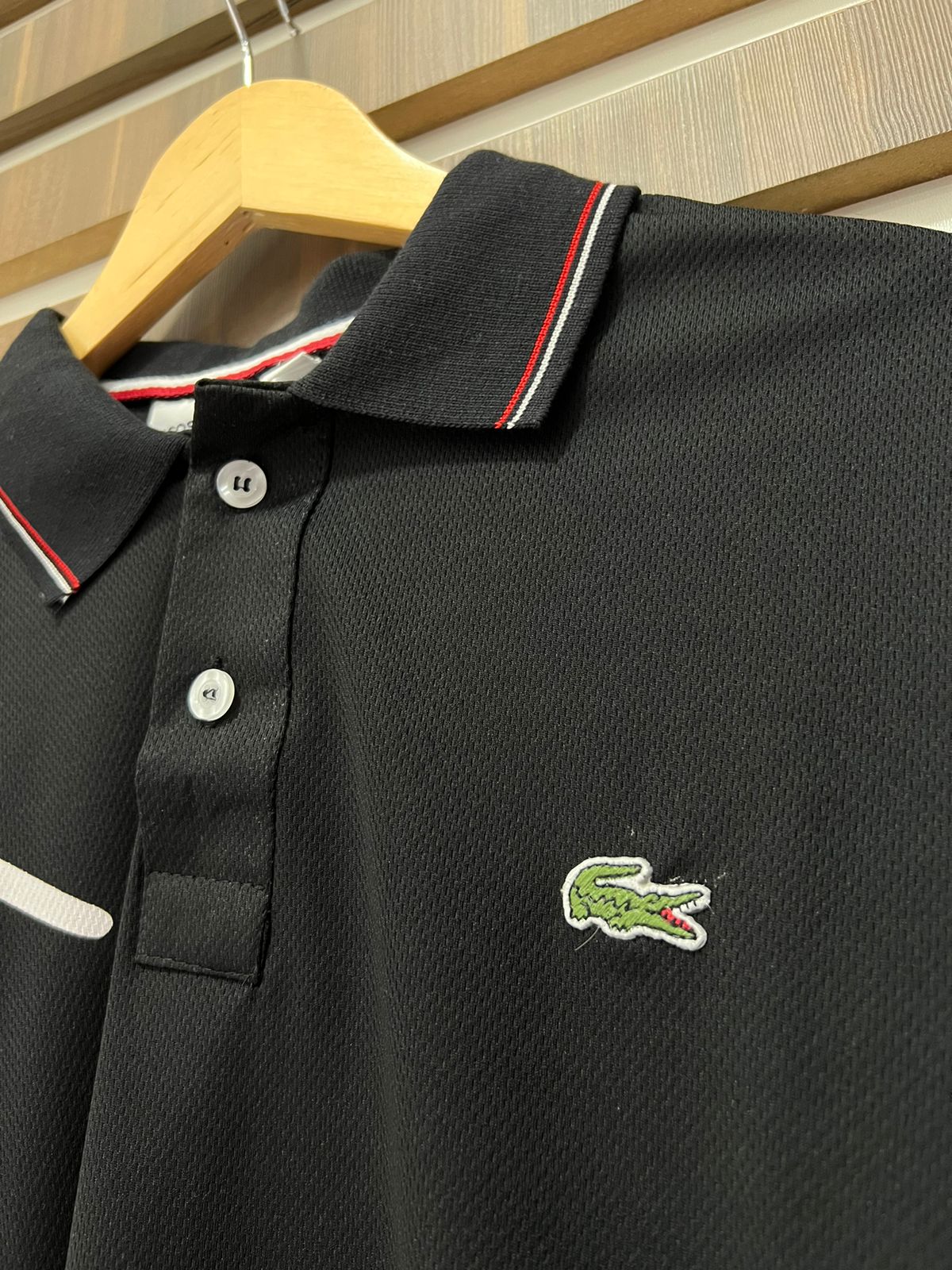 Gola Polo Drifit Lacoste Preto