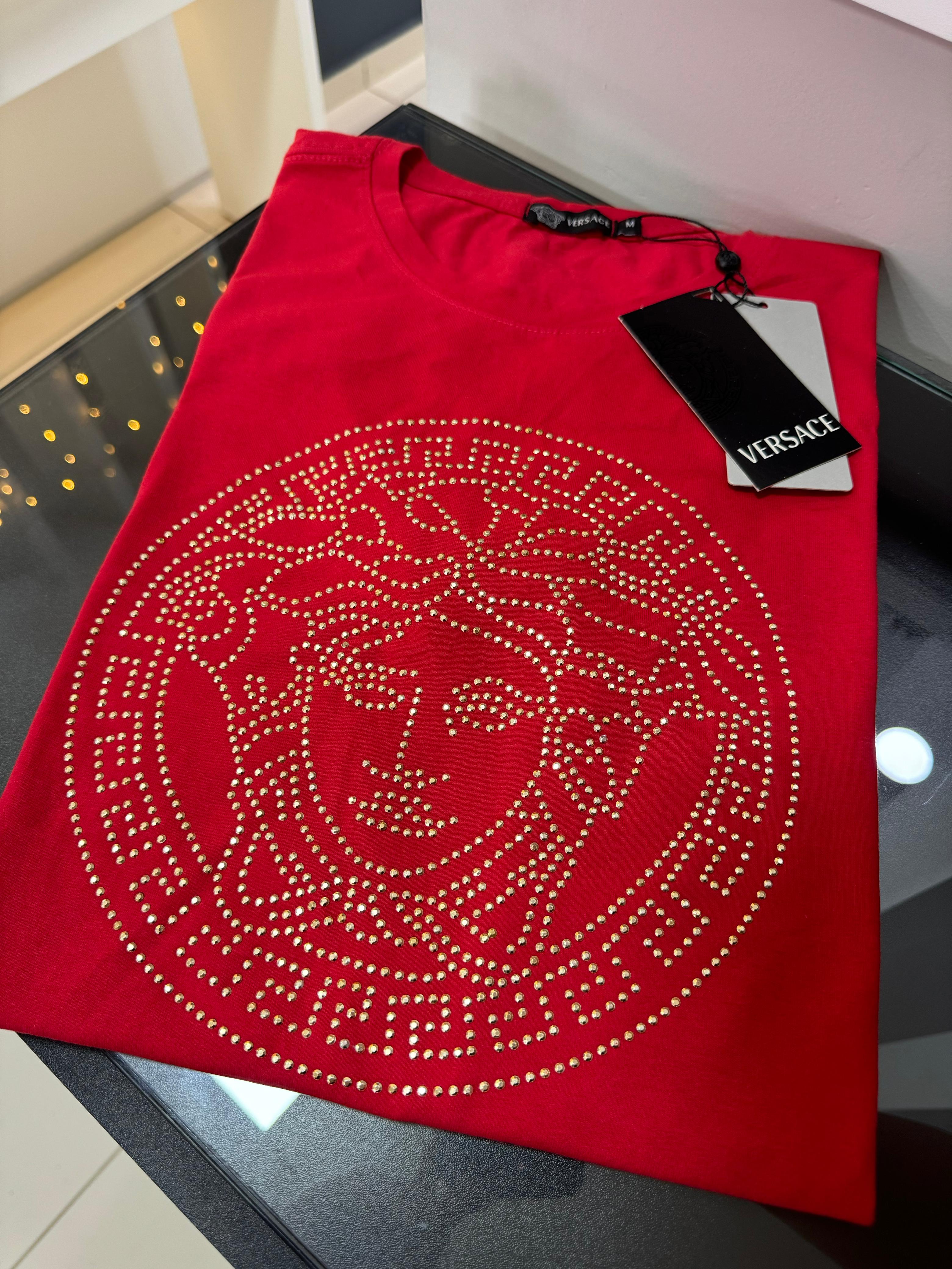 Camiseta Linha Griff Versace Vermelho