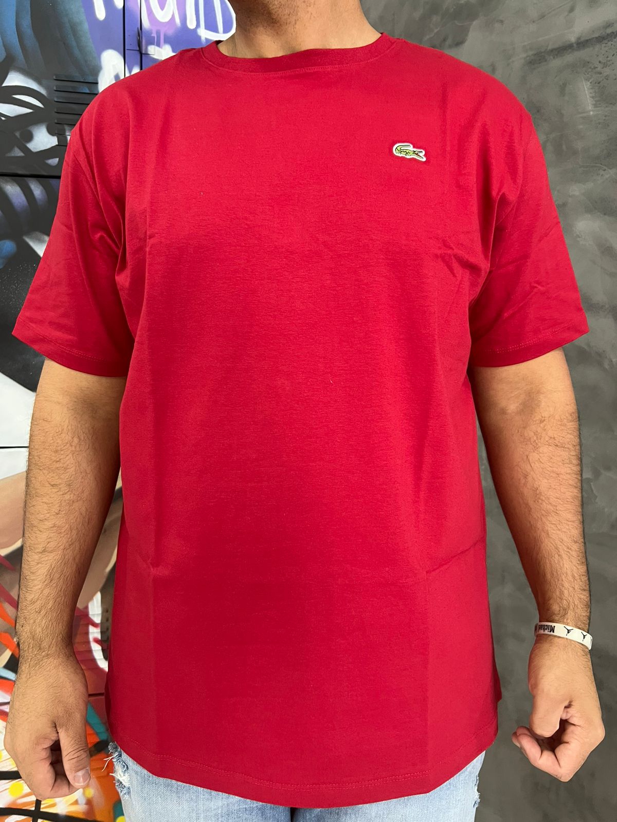 Camiseta Linha Griff Lacoste Vermelho