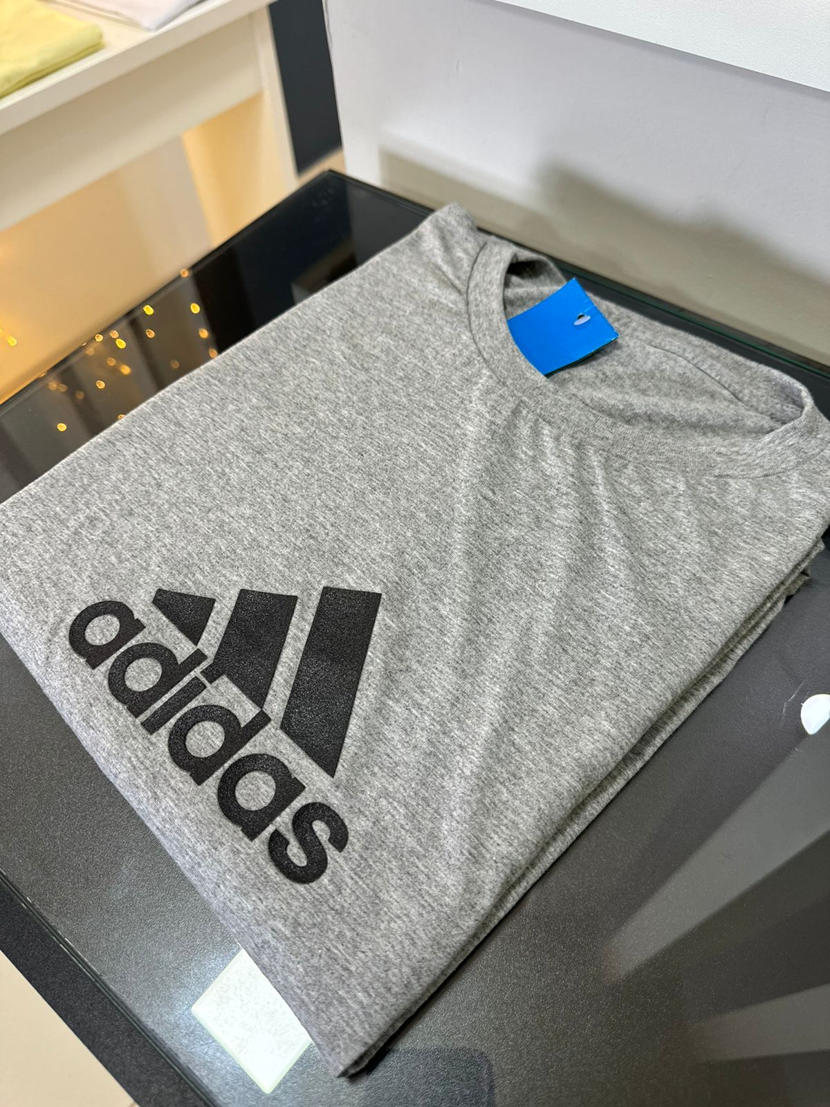 Camiseta Plus Size Algodão Adidas Cinza