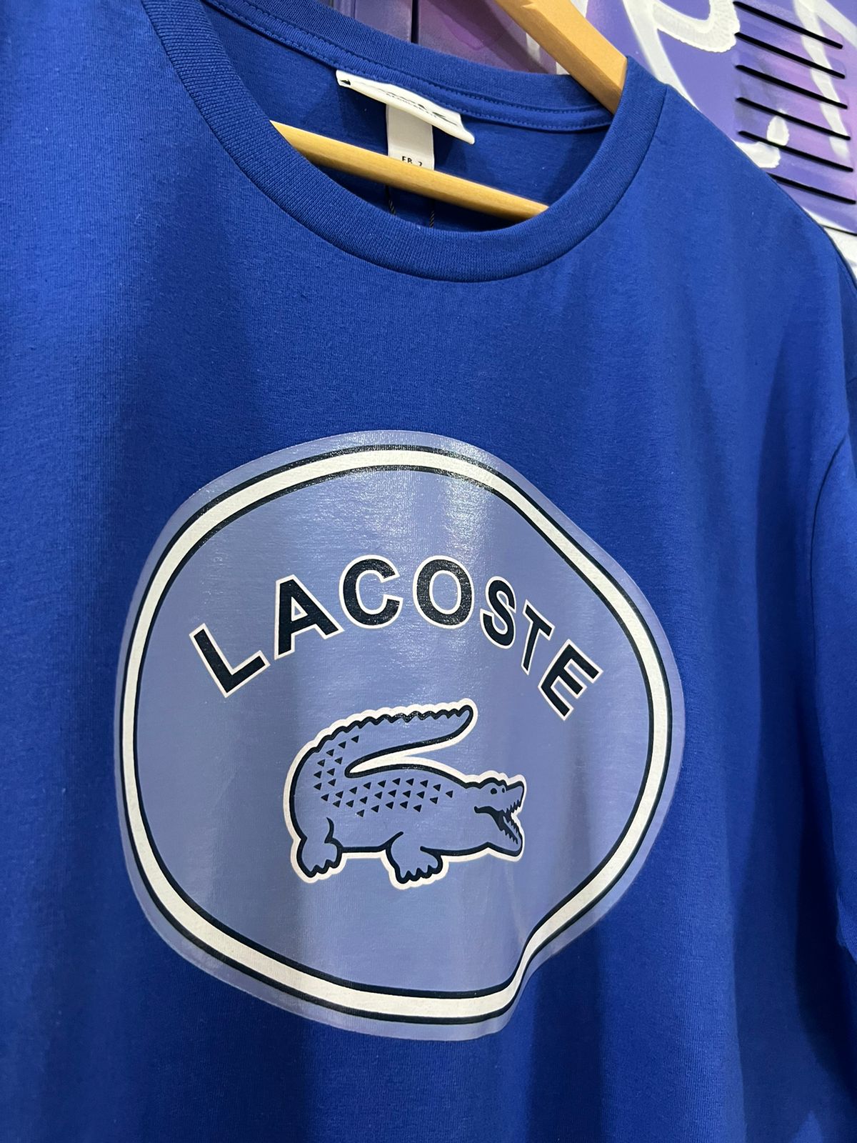 Camiseta Linha Griff Lacoste Azul