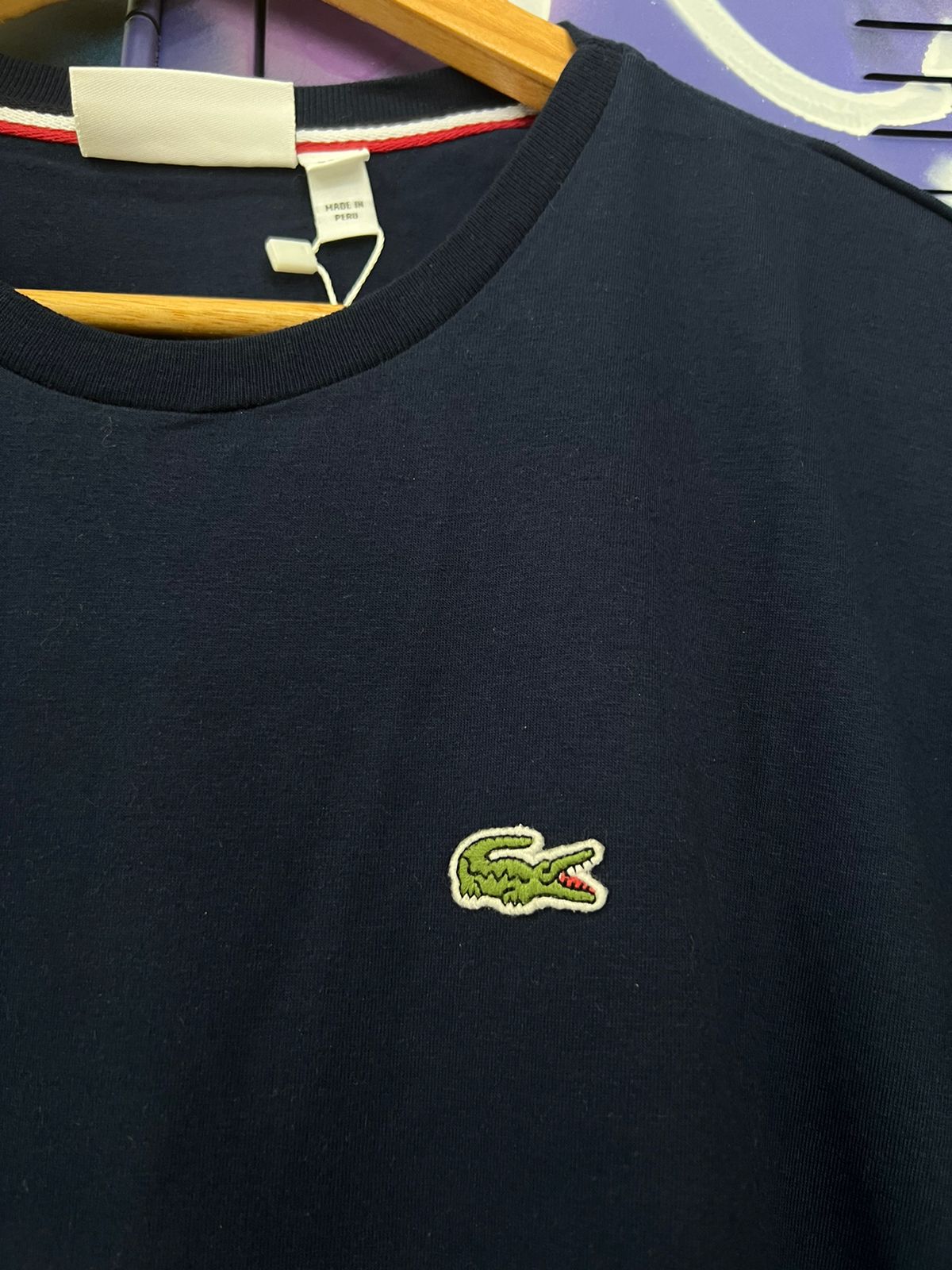 Camiseta Linha Griff Lacoste Azul
