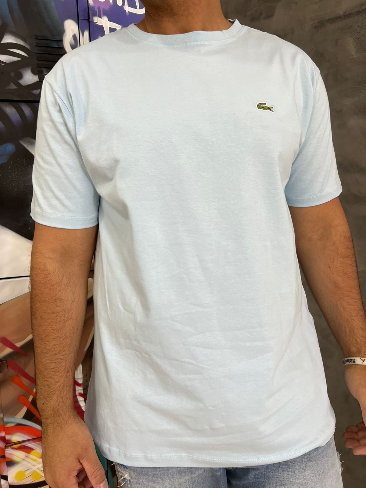 Camiseta Linha Griff Lacoste Azul