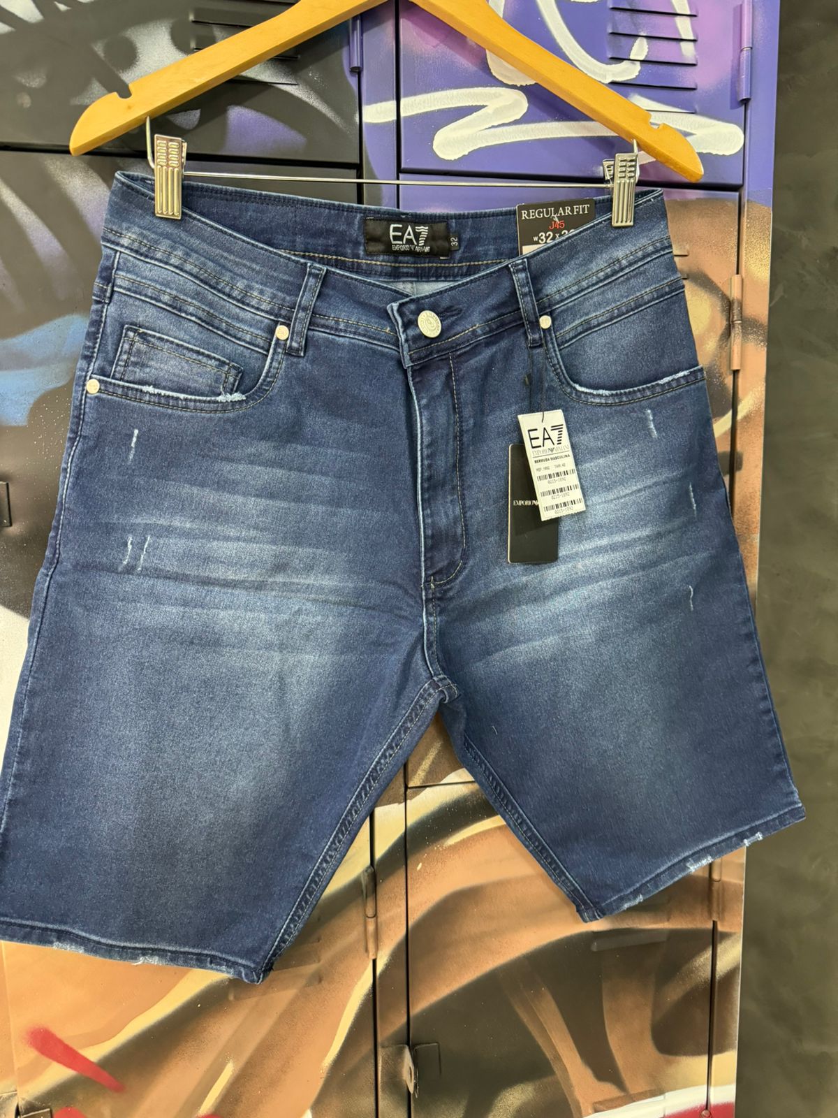 Bermuda Jeans Armani Azul