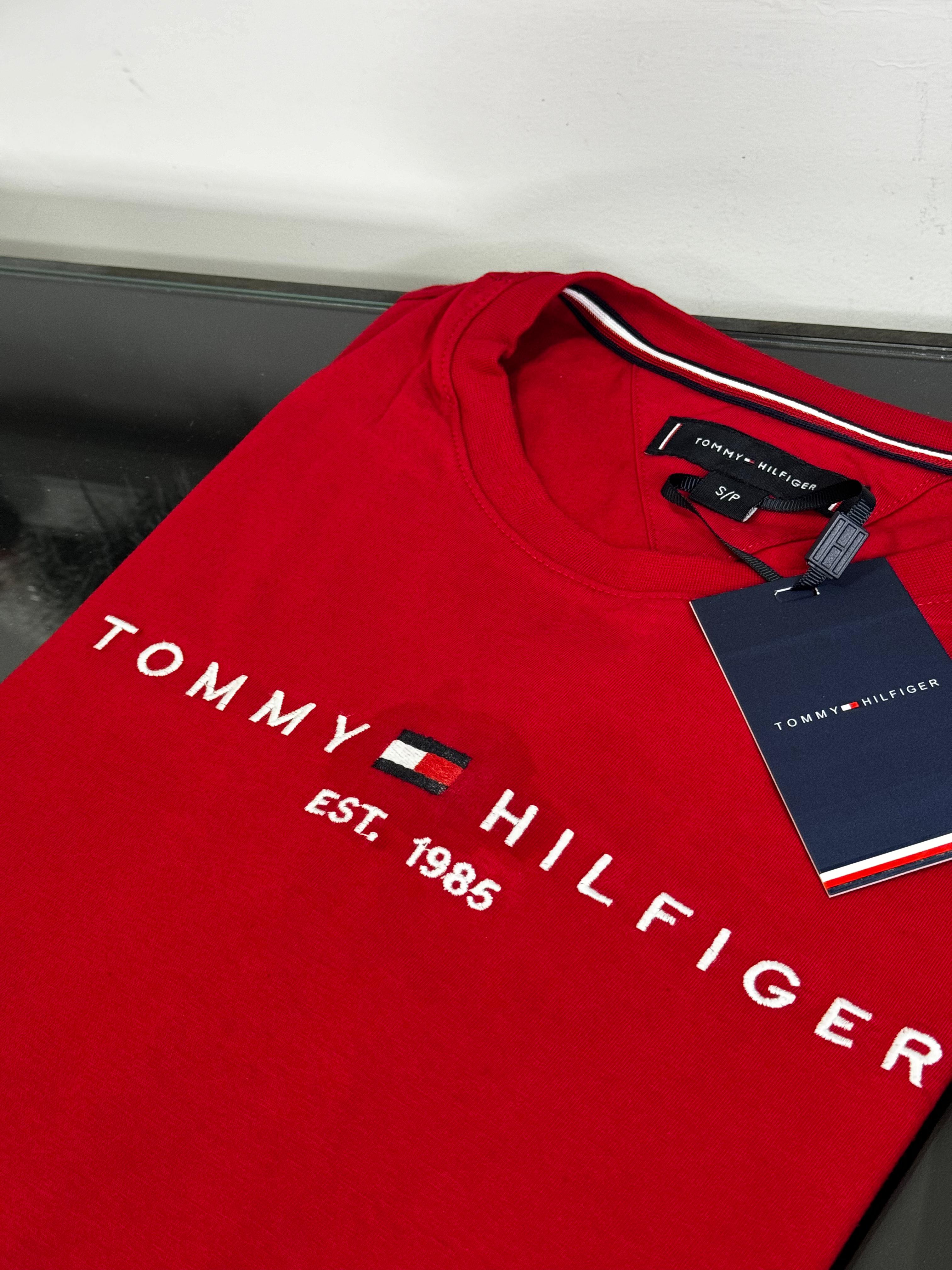 Camiseta Seda Pima Tommy Vermelha