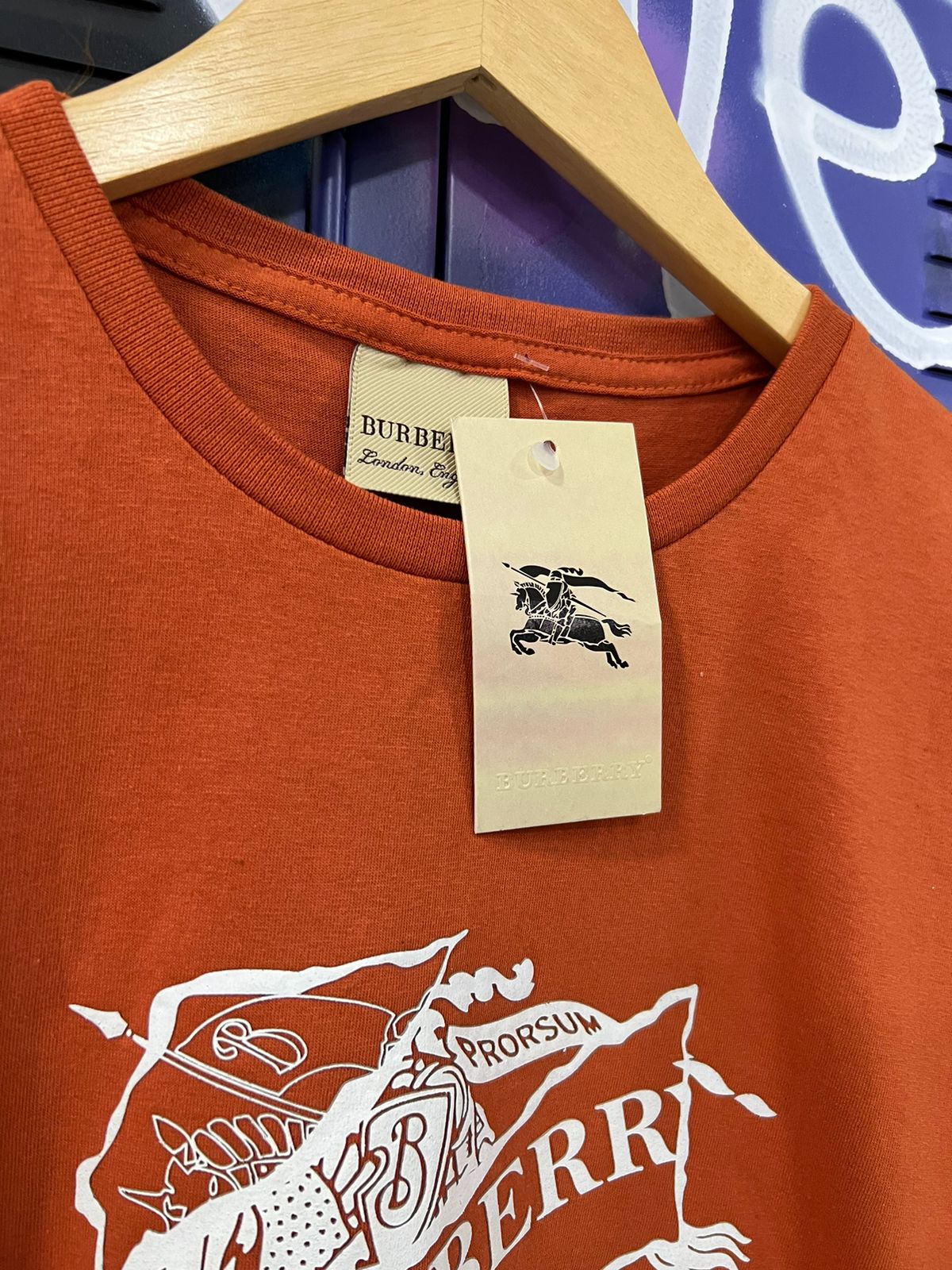 Camiseta Algodão Burberry Laranja