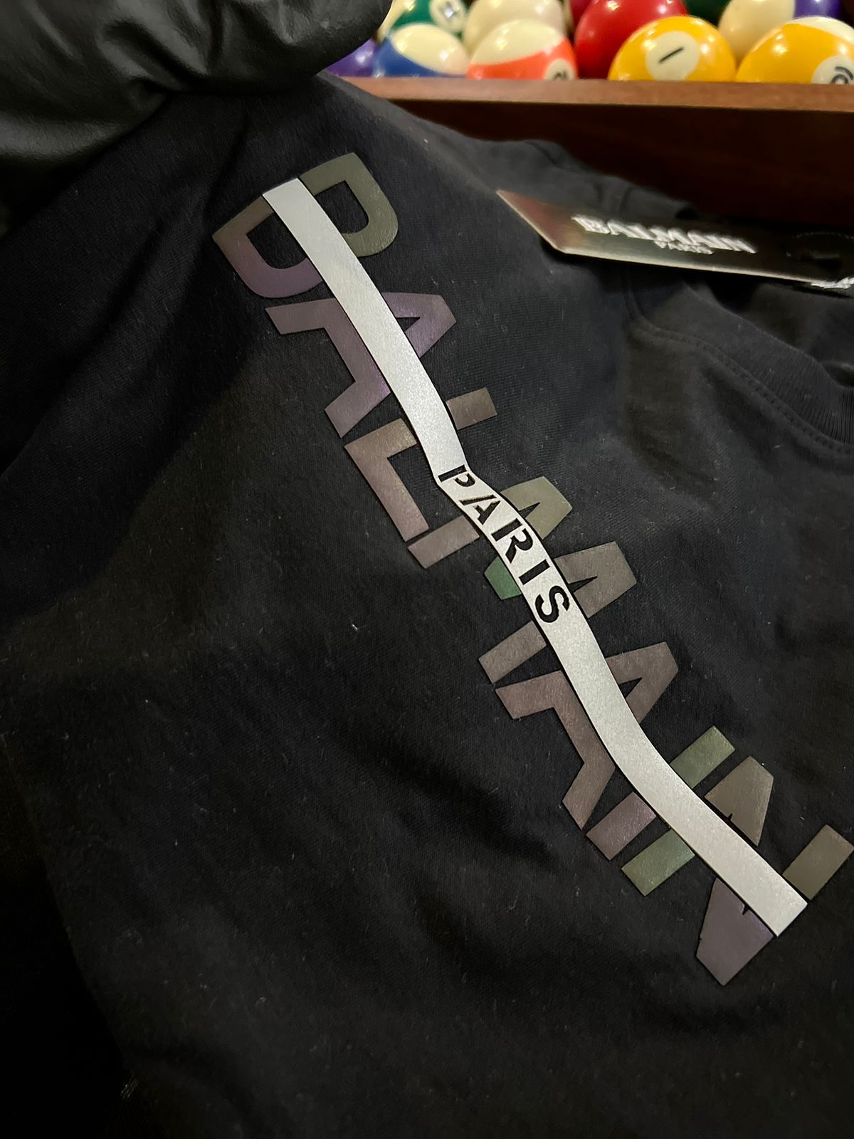 Camiseta Linha Griff Balmain Preto