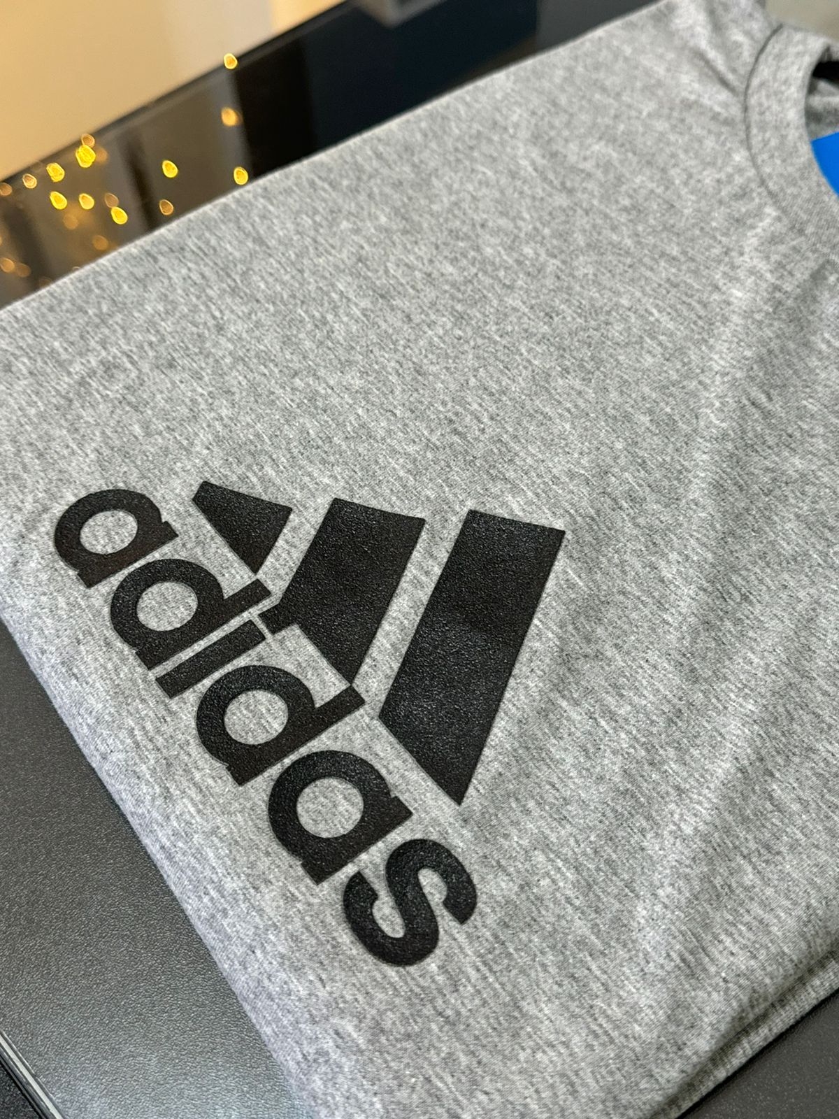 Camiseta Plus Size Algodão Adidas Cinza