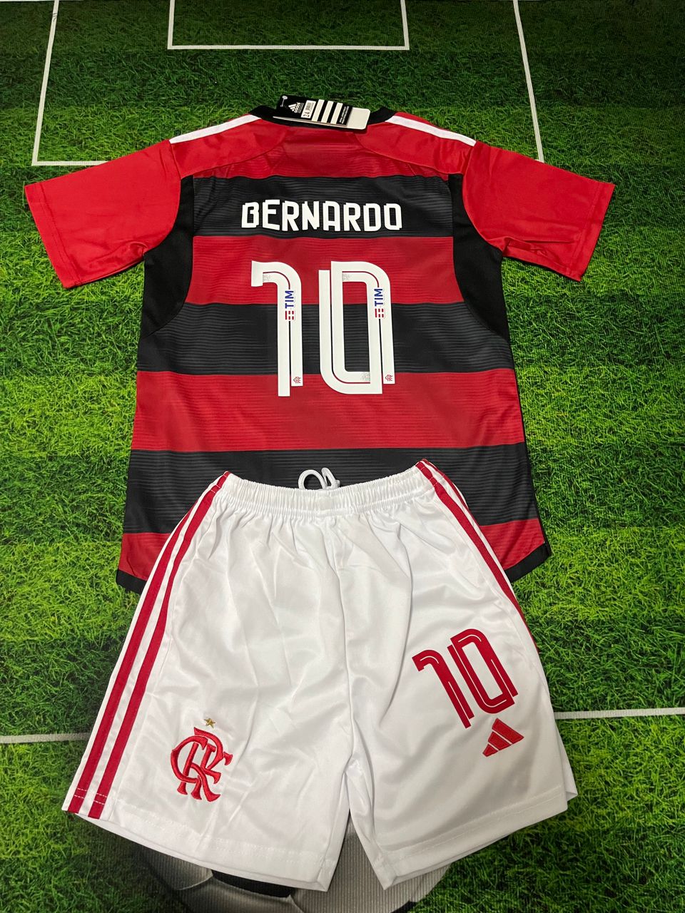 Conjunto Infantil Flamengo 23/24 c/ personalização Adidas Vermelho