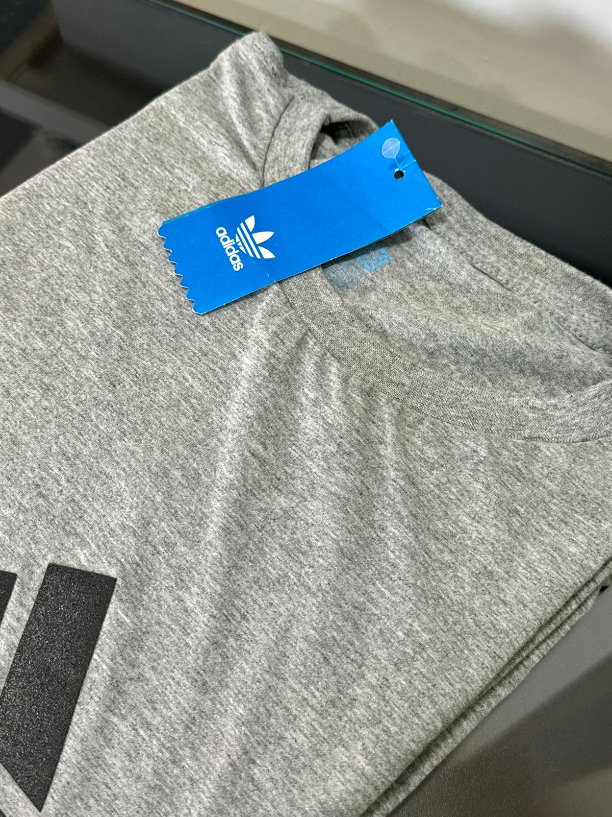 Camiseta Plus Size Algodão Adidas Cinza