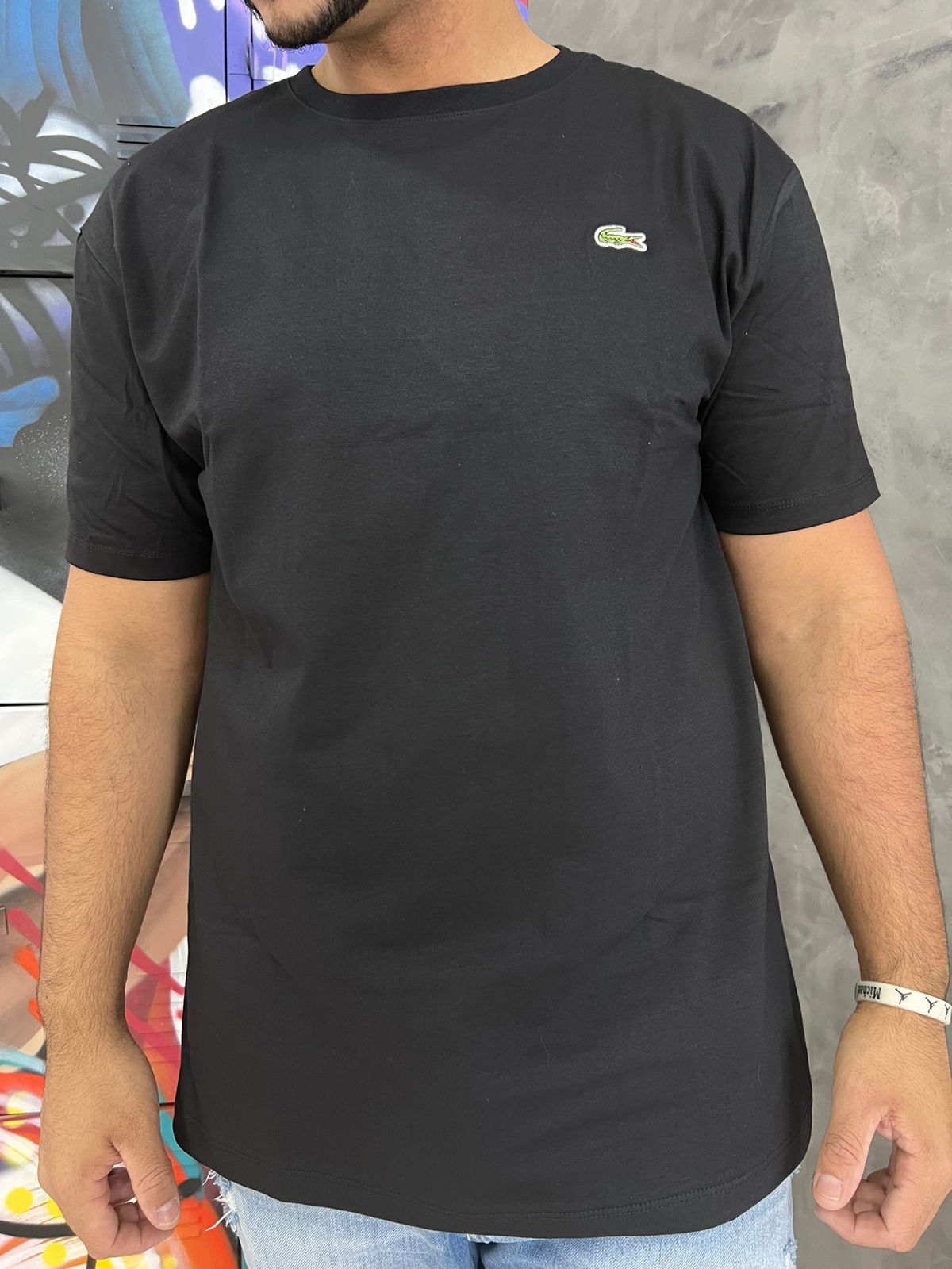 Camiseta Linha Griff Lacoste Preto